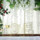 8" Tall | Gold Wedding Centerpiece | Freestanding 3D Decorative Wire Letter | T