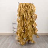 5 Pack Gold Curly Willow Chiffon Satin Chair Sashes