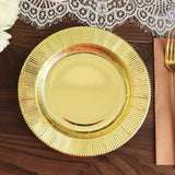 25 Pack | Gold Sunray 8inch Dessert Appetizer Paper Plates, Disposable Party Plates