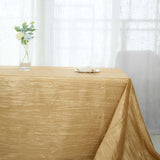 90x156Inch Gold Accordion Crinkle Taffeta Rectangular Tablecloth