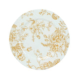 6 Pack White Gold French Toile Acrylic Charger Plates#whtbkgd