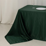 90x156inch Hunter Emerald Green Seamless Lamour Satin Rectangle Tablecloth for 8 Foot Table