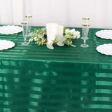 90x132inch Hunter Emerald Green Satin Stripe Seamless Rectangular Tablecloth