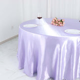 120inch Lavender Lilac Seamless Satin Round Tablecloth