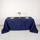 90x132Inch Navy Blue Accordion Crinkle Taffeta Rectangular Tablecloth