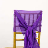 Chiffon Purple Curly Willow Chair Sashes 