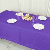 72"x120" Purple Polyester Rectangle Tablecloth, Reusable Linen Tablecloth