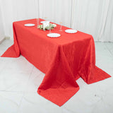 90x132inch Red Accordion Crinkle Taffeta Rectangular Tablecloth