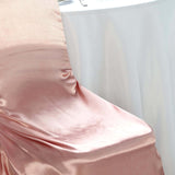 Dusty Rose Satin Self-Tie Universal Chair Cover, Folding, Dining, Banquet and Standard