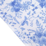 White Blue Satin Chiavari Chair Slipcover in French Toile Floral Print