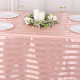 90x132inch Dusty Rose Satin Stripe Seamless Rectangular Tablecloth