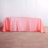 Satin Rectangular 90"x132" Tablecloth Champagne - Seamless Table Cover