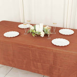 60"x102" Terracotta (Rust) Accordion Crinkle Taffeta Rectangle Tablecloth