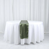 12inch x 108inch Eucalyptus Sage Green Seamless Satin Table Runner