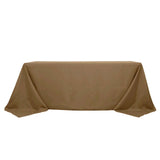 90inch x 132inch Taupe Polyester Rectangular Tablecloth