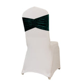 5 Pack Premium Crushed Velvet Chair Sashes Hunter Emerald Green Wide Ruffle Style