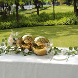 Gold Stainless Steel Shiny Mirror Gazing Ball, Reflective Hollow Garden Globe Spheres