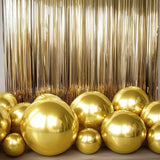 4-Pack Gold 4D Orbz Balloons, Metallic Mylar Foil Sphere Balloons for Party Supplies, Helium