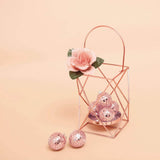 2inch Blush / Rose Gold Foam Disco Mirror Ball With Hanging Strings, Holiday Christmas Ornaments