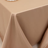 90x132inch nude Seamless Lamour Satin Rectangle Tablecloth for 6 Foot Table