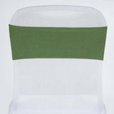 5 pack | 5"x12" Olive Green Spandex Stretch Chair Sash