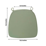 2inch Thick Dusty Sage Green Chiavari Chair Pad, Memory Foam Seat Cushion With Ties