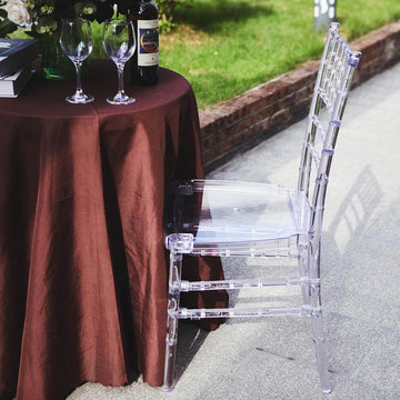 Resin Chiavari Chair Transparent and Stackable Clear - Sleek Armless Design for Weddings & Gatherings