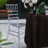 4 Pack Resin Chiavari Chairs Transparent and Stackable Clear - Sleek Armless Design for Weddings