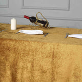 90inch x 156inch Gold Seamless Premium Velvet Rectangle Tablecloth, Reusable Linen