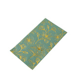 50 Pack Dusty Sage Green 2-Ply Paper Party Napkins with Gold Magnolia Flowers Print