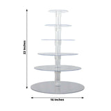 6-Tier Clear Round Acrylic Cupcake Tower Stand, Heavy Duty Cake Stand Dessert Display Film