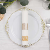 50 Pack Beige Glitter Paper Napkin Holders, 1.5inch Disposable Napkin Rings