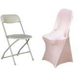 Blush Rose Gold Spandex Stretch Fitted Folding Slip On Chair Cover - 160 GSM