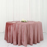 120Inch Dusty Rose Seamless Premium Velvet Round Tablecloth, Reusable Linen