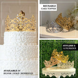 2inch Matte Gold Metal Princess Crown Cake Topper, Wedding Cake Decor