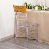 5 Pack Gold Spandex Chair Sashes with Gold Diamond Buckles, Elegant Stretch Chair Bands and Slide