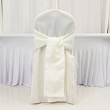 10-Pack Polyester Slip-On Banquet Chair Covers with Attached Sashes