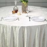 120inch Ivory Seamless Premium Velvet Round Tablecloth, Reusable Linen
