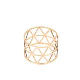 5 Pack | Metallic Gold Napkin Rings For Birthday Party and Weddings Decor with Geometric Design