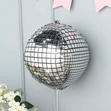 15inches Mirrored Silver Disco Ball Mylar Reusable Foil Helium Air Balloon