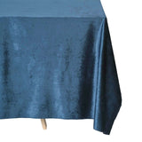 90inch x132inch Navy Blue Seamless Premium Velvet Rectangle Tablecloth, Reusable Linen