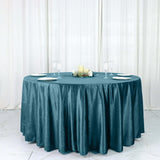 120Inch Peacock Teal Seamless Premium Velvet Round Tablecloth, Reusable Linen