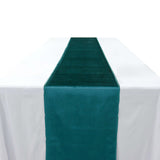 12inch x 108inch Peacock Teal Premium Velvet Sheen Finish Table Runner