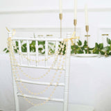 16inch Amber Gatsby Faux Pearl Beaded Wedding Chair Back Garland Sash