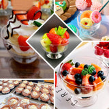 24 Pack | 6oz Crystal Clear Footed Disposable Dessert Cups With Spoons