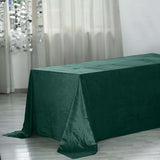 90inch x 156inch Hunter Emerald Green Seamless Premium Velvet Rectangle Tablecloth, Reusable Linen