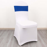 5 Pack Royal Blue Spandex Chair Sashes with Gold Diamond Buckles, Elegant Stretch Chair Bands