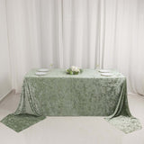 Sage Green Seamless Premium Crushed Velvet Rectangle Tablecloth - 90x156inch