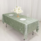 60"x102" Sage Green Premium Crushed Velvet Rectangular Tablecloth