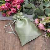 12 Pack | 6inch x 9inch Sage Green Satin Wedding Party Favor Bags